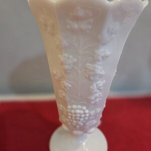 Westmoreland Cream Vase with Grape Motif